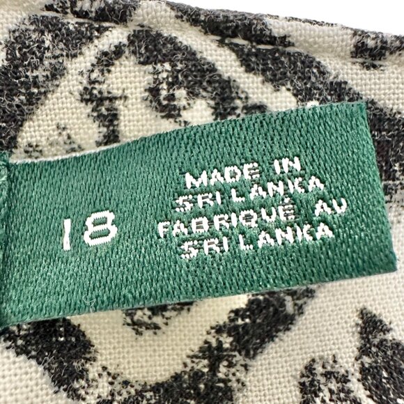 Lauren Ralph Lauren Pants Womens Size 18 Black White Geometric Viscose Relaxed - Picture 4 of 10